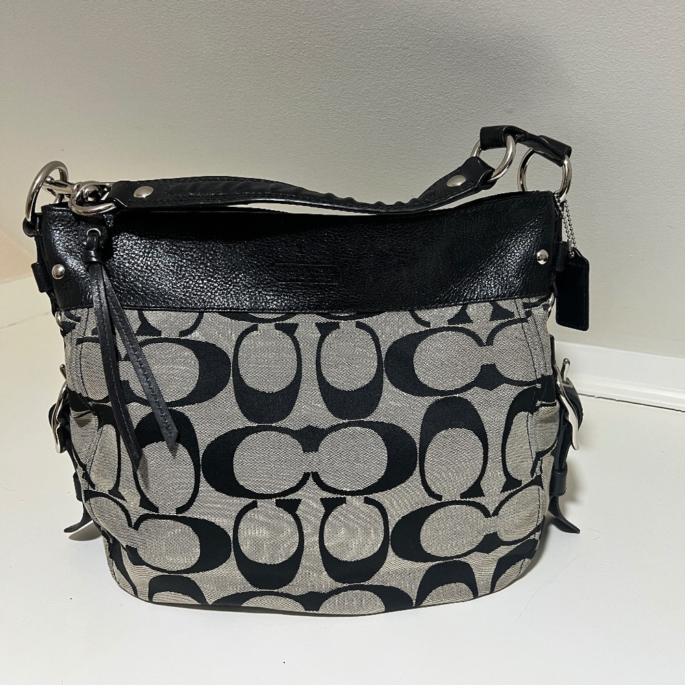 Coach Signature large Zoe canvas hobo bag